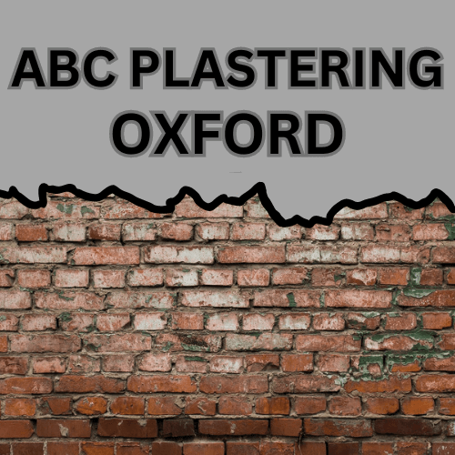 ABC PLASTERING image over a brick wall